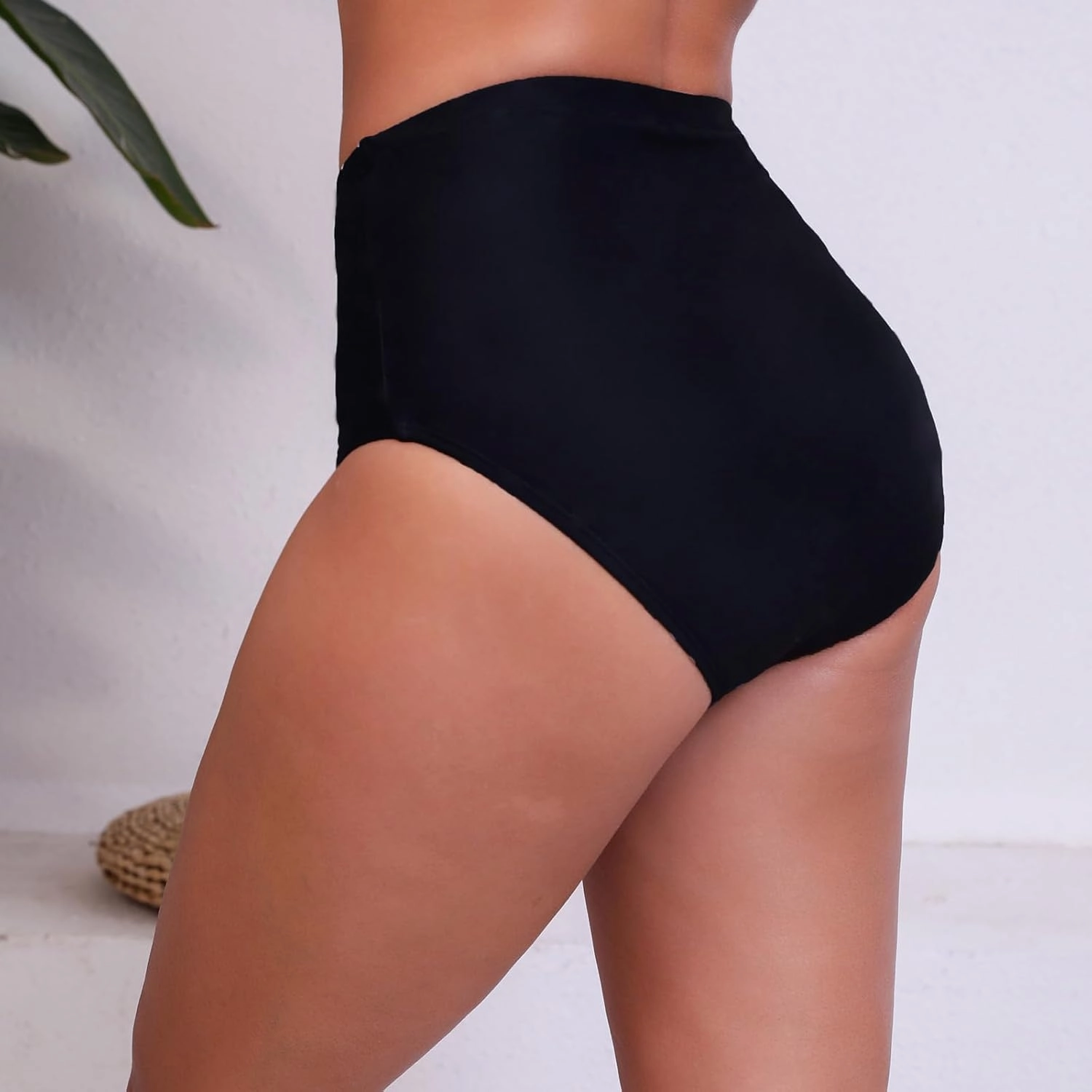 Halcurt Women's High Waisted Swim Bottoms Swimsuit Full Coverage Bikini Bottoms