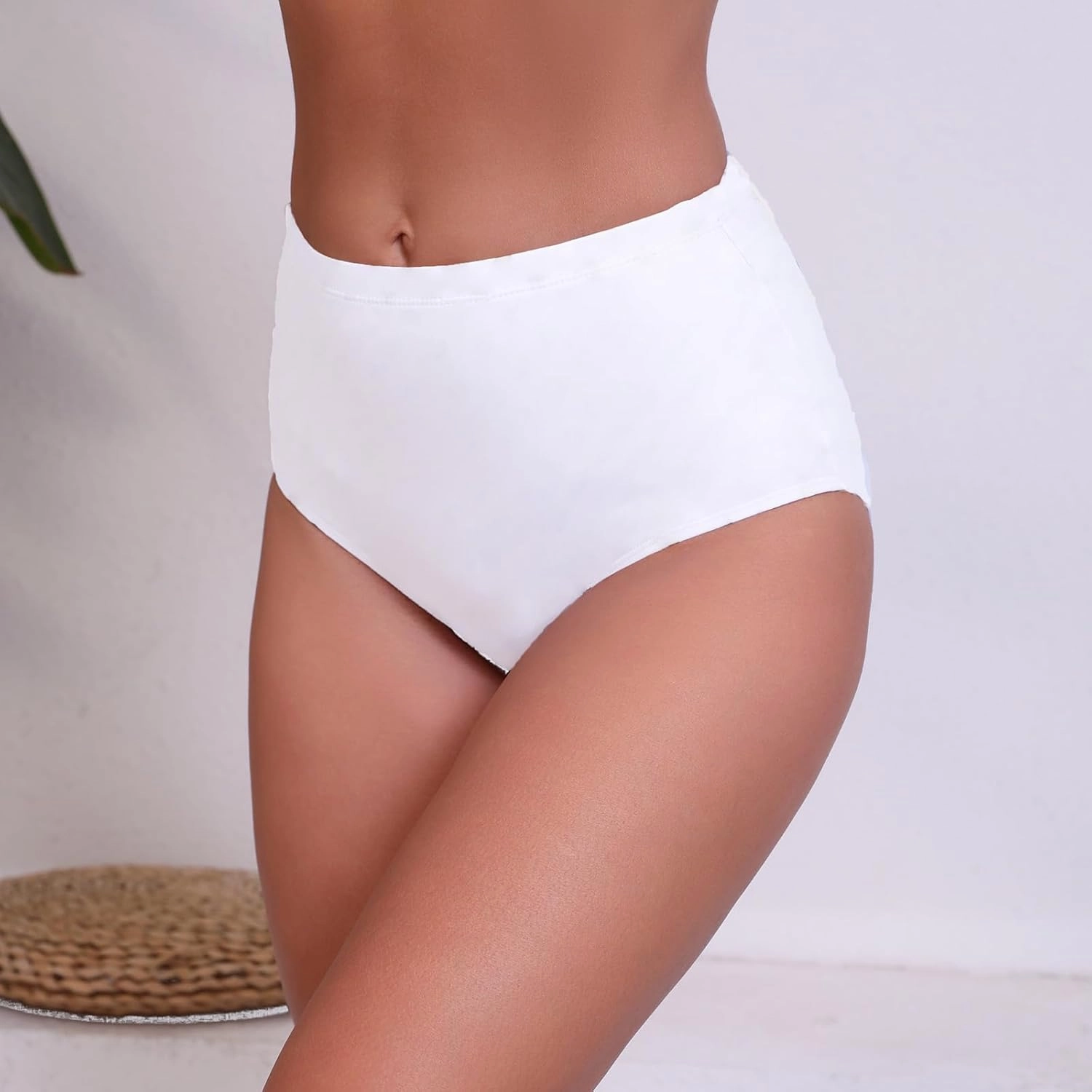 Halcurt Women's High Waisted Swim Bottoms Swimsuit Full Coverage Bikini Bottoms