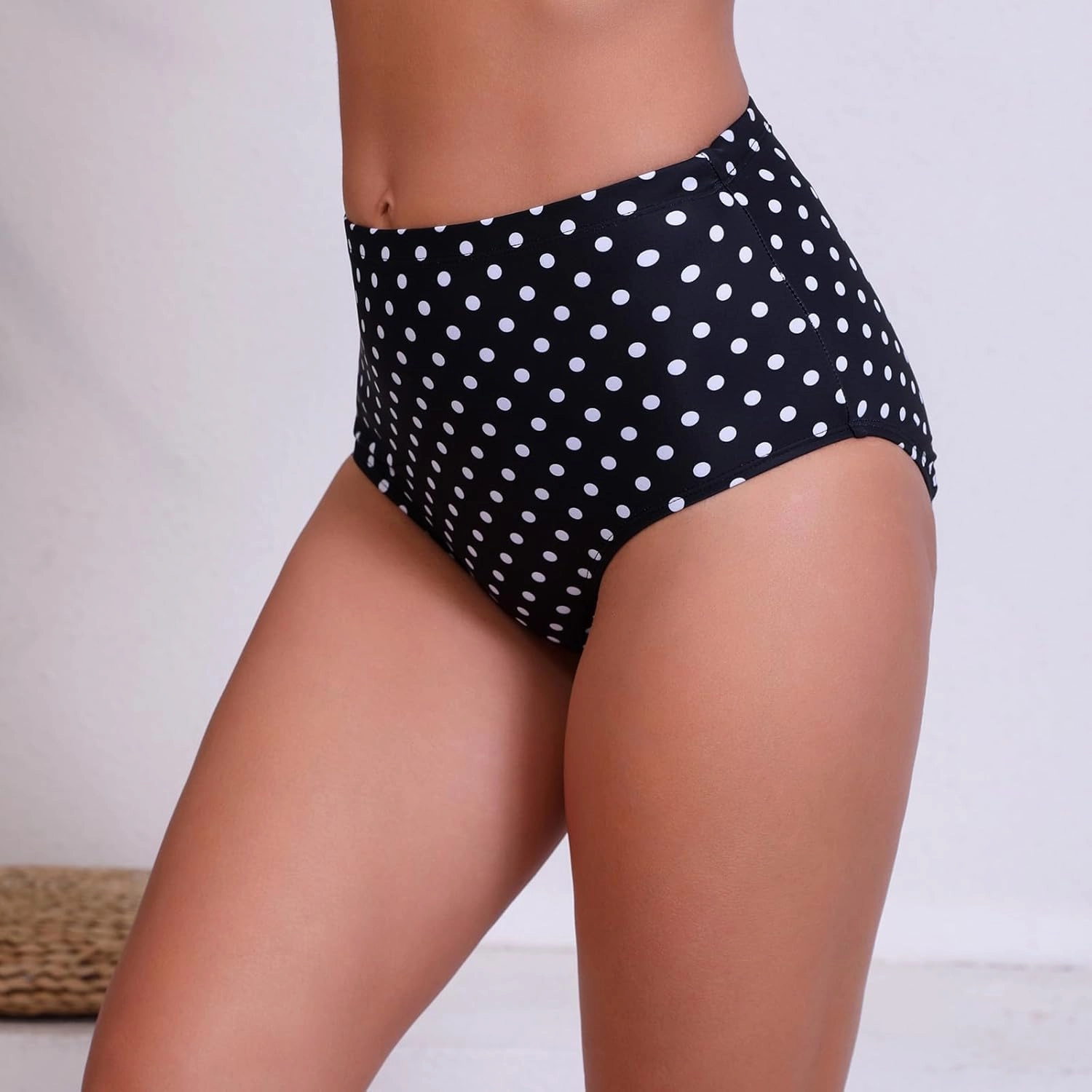 Halcurt Women's High Waisted Swim Bottoms Swimsuit Full Coverage Bikini Bottoms