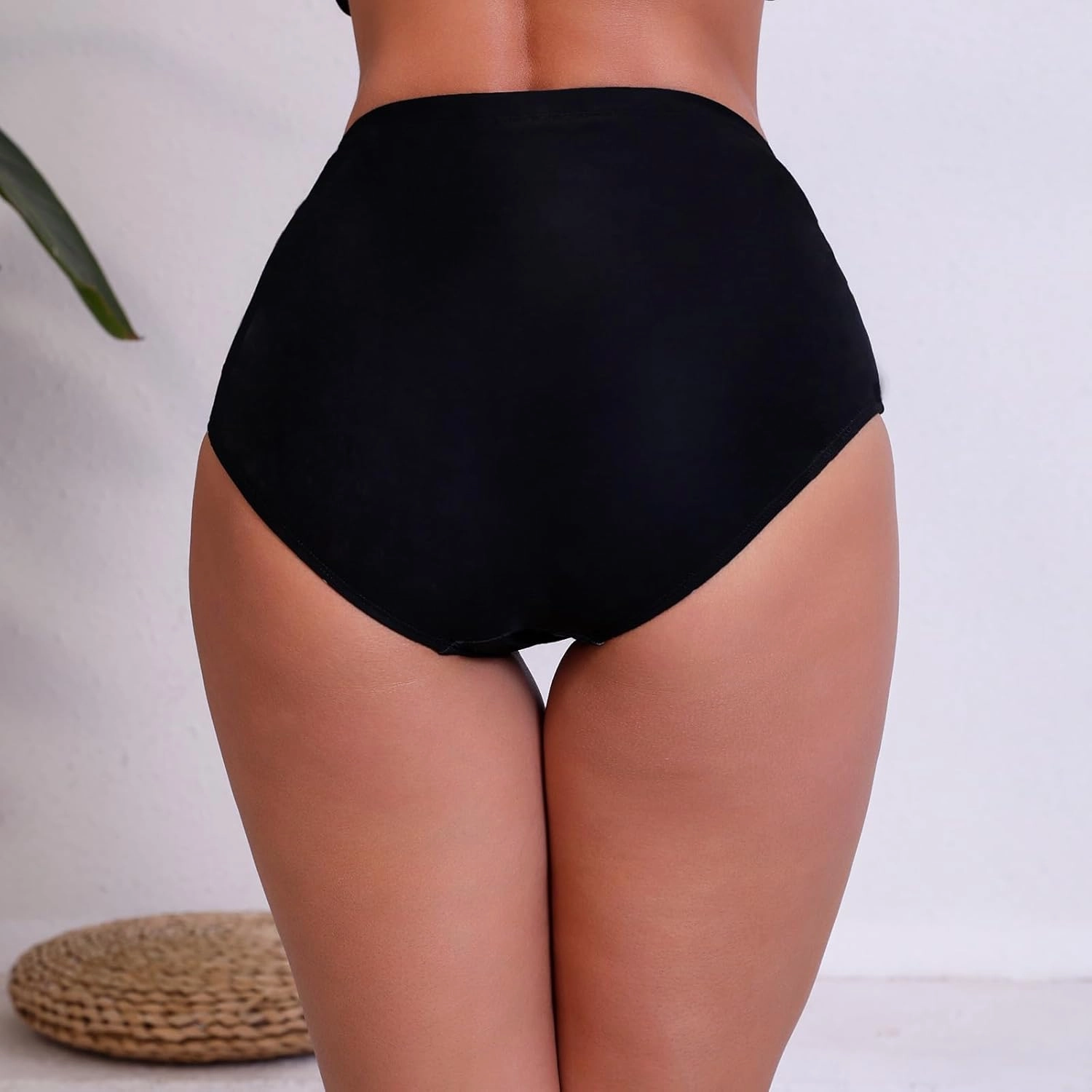 Halcurt Women's High Waisted Swim Bottoms Swimsuit Full Coverage Bikini Bottoms