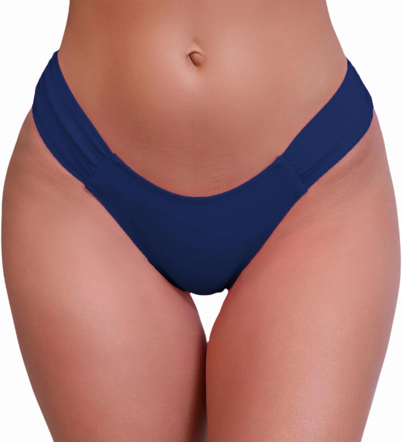 Halcurt Women's Low Waisted Bikini Bottoms Ruched Side Swimsuit Bottoms Swim Briefs