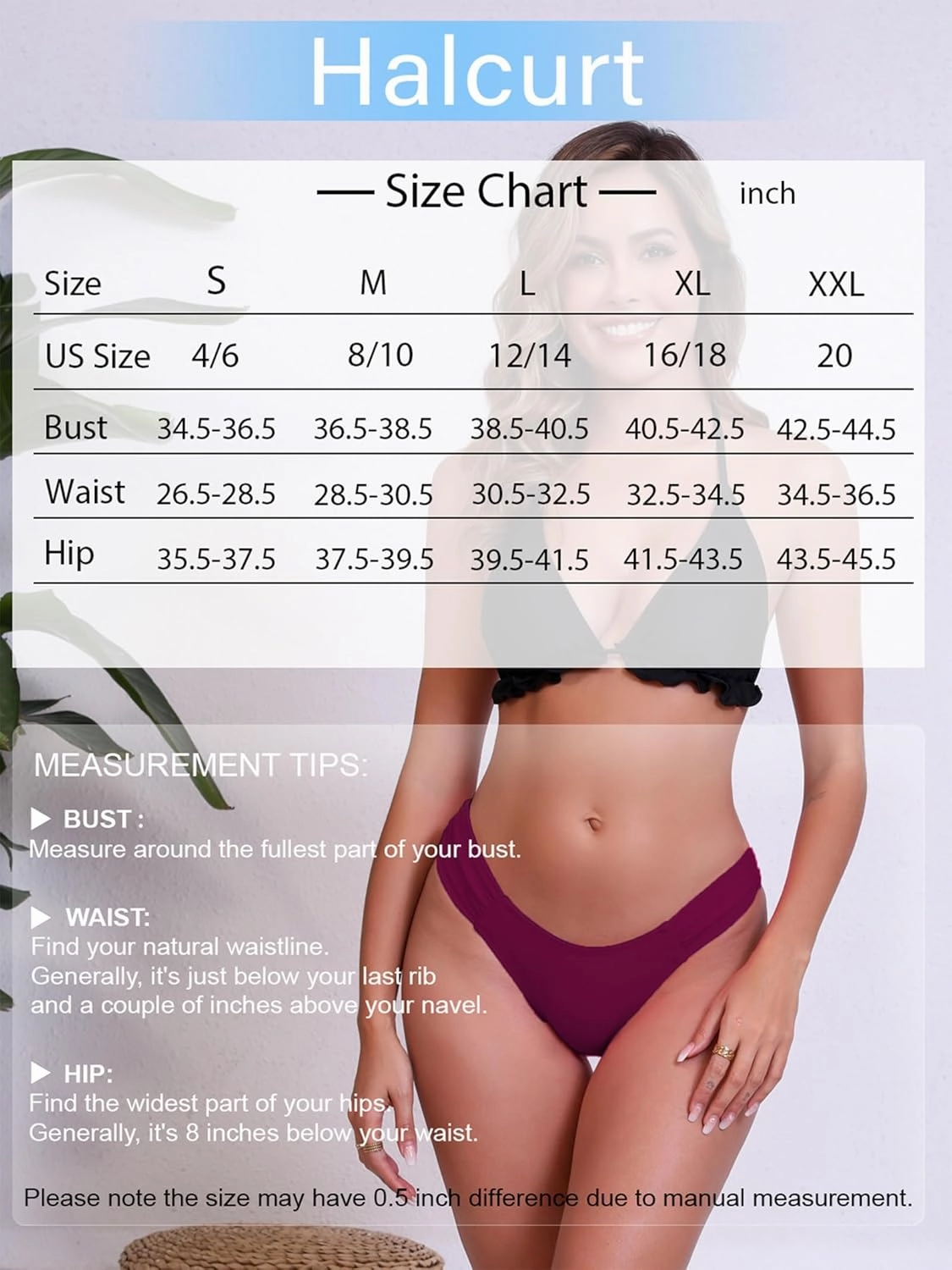Halcurt Women's Low Waisted Bikini Bottoms Ruched Side Swimsuit Bottoms Swim Briefs
