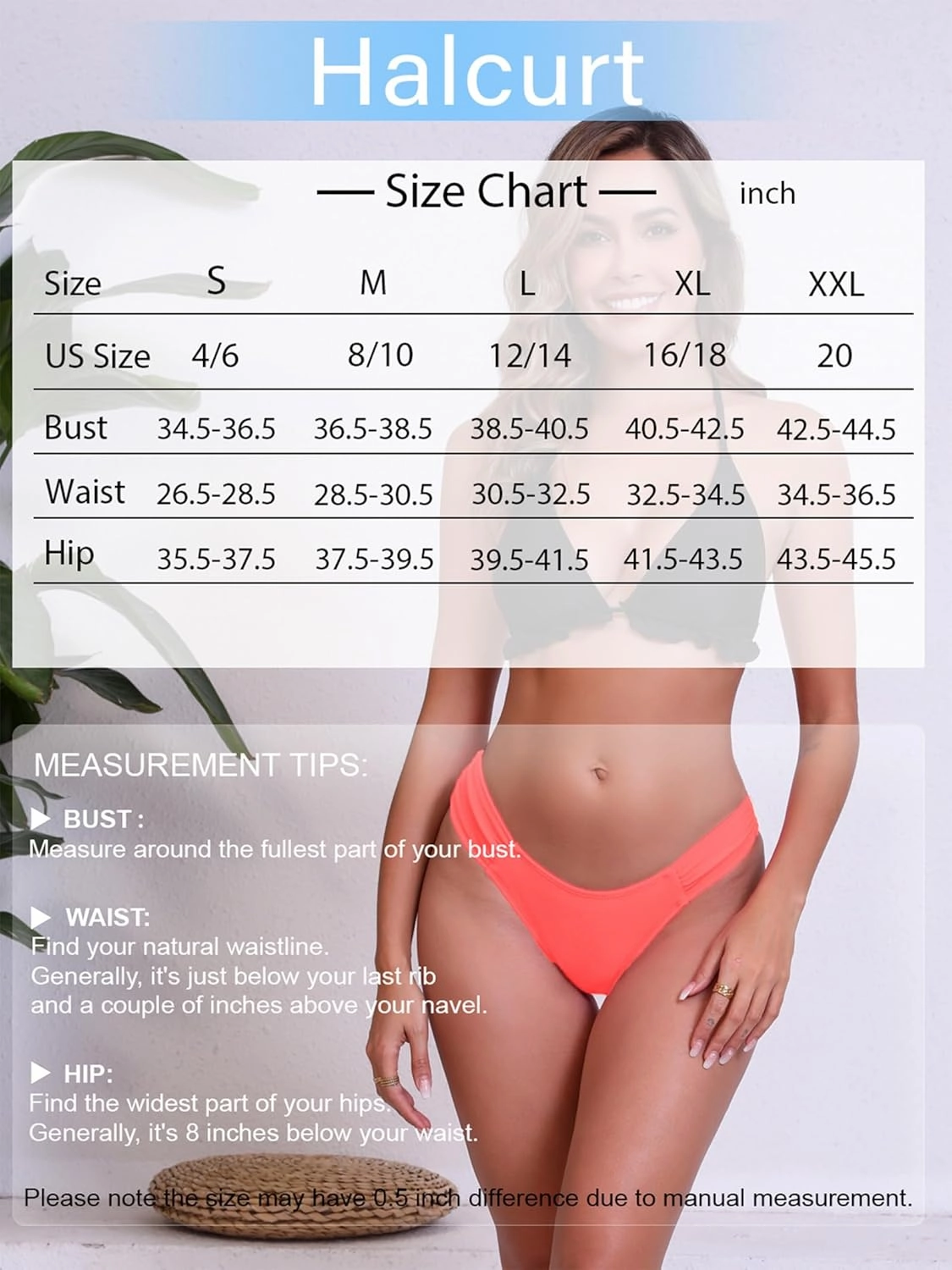 Halcurt Women's Low Waisted Bikini Bottoms Ruched Side Swimsuit Bottoms Swim Briefs