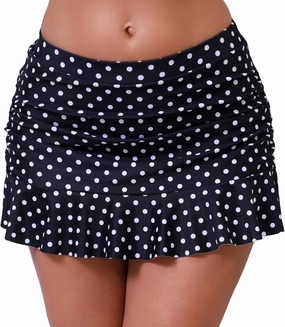 Halcurt Women's Low Waisted Ruched Ruffle Mini Swim Skirts with Hipster Bikini Bottoms Tummy Control Swimsuit