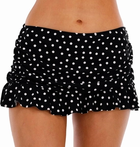 Halcurt Women's Low Waisted Ruched Ruffle Mini Swim Skirts with Hipster Bikini Bottoms Tummy Control Swimsuit