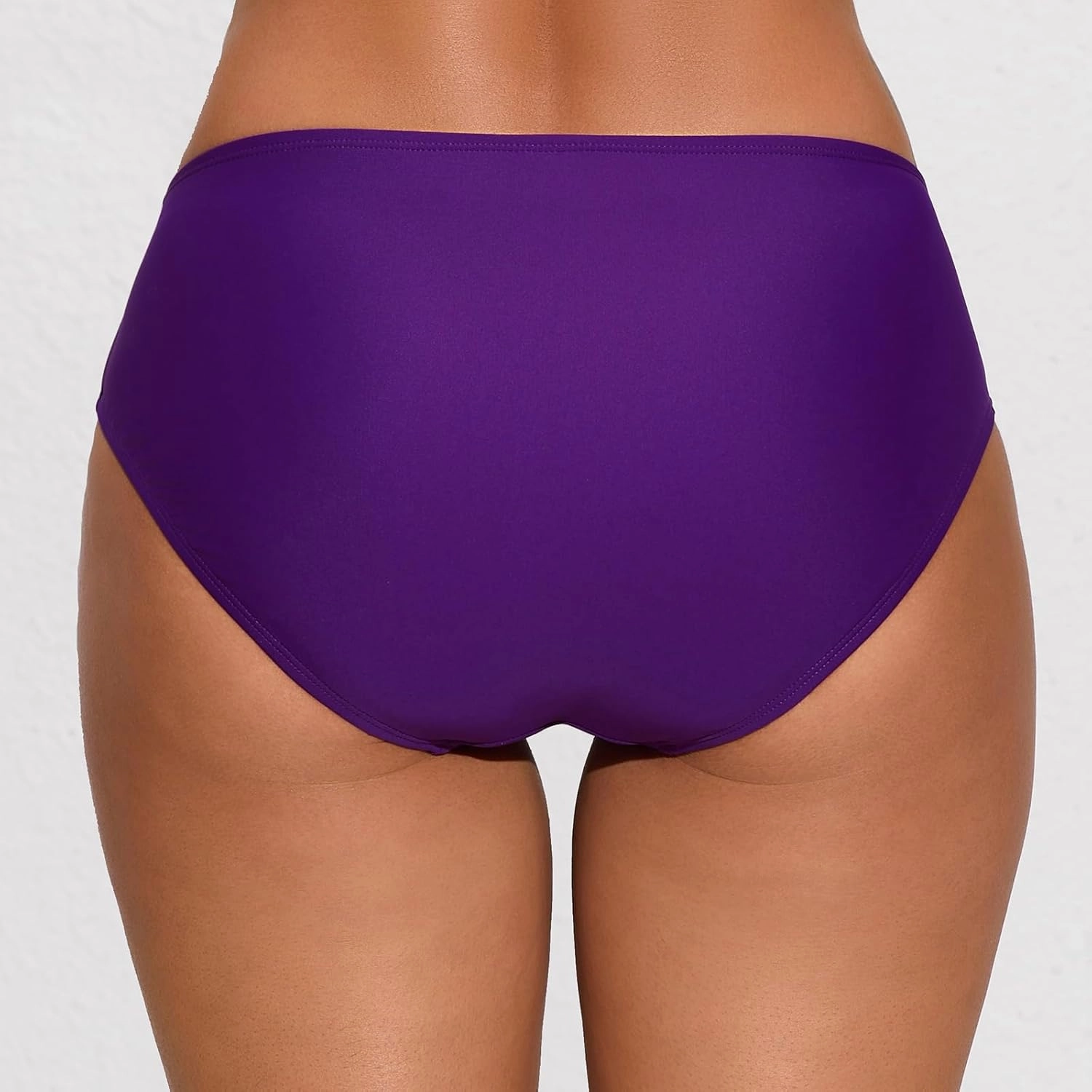Halcurt Women's Mid Waisted Bikini Swimsuit Bottoms Full Coverage Swim Bottoms