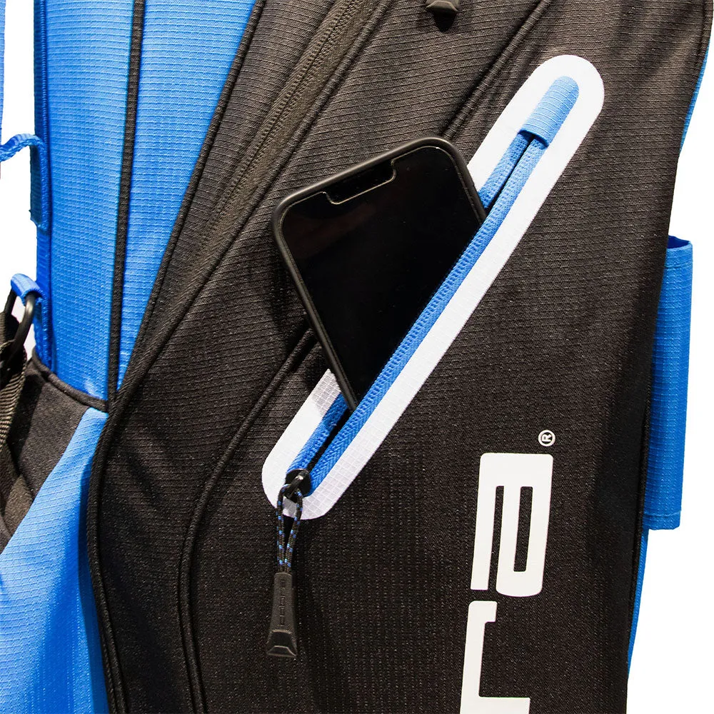 Cobra Signature Stand Bag - Bright White/Puma Black/Electric Blue, Eco-friendly golf tees, Golf practice balls, Backyard golf setup