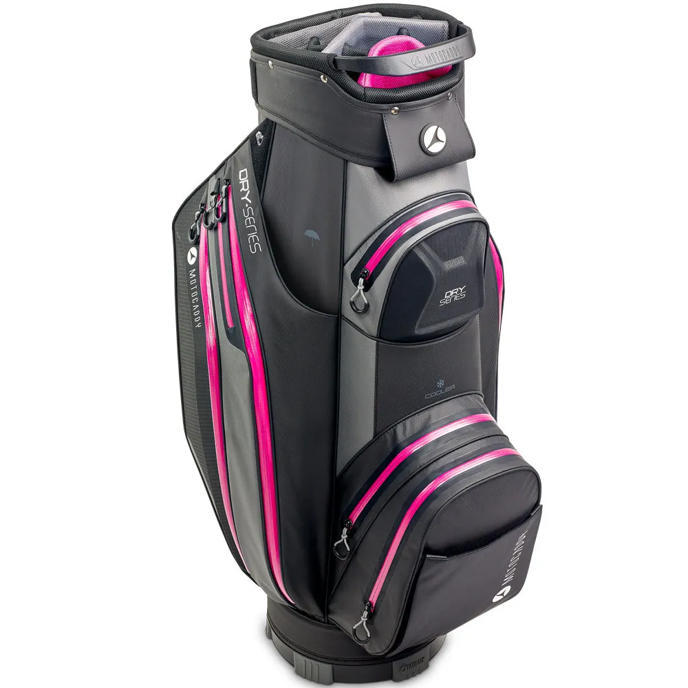 Motocaddy Dry Series Cart Waterproof Bag - Charcoal/Fuchsia, Golf cleats replacement, Golf resistance bands, Callaway golf set