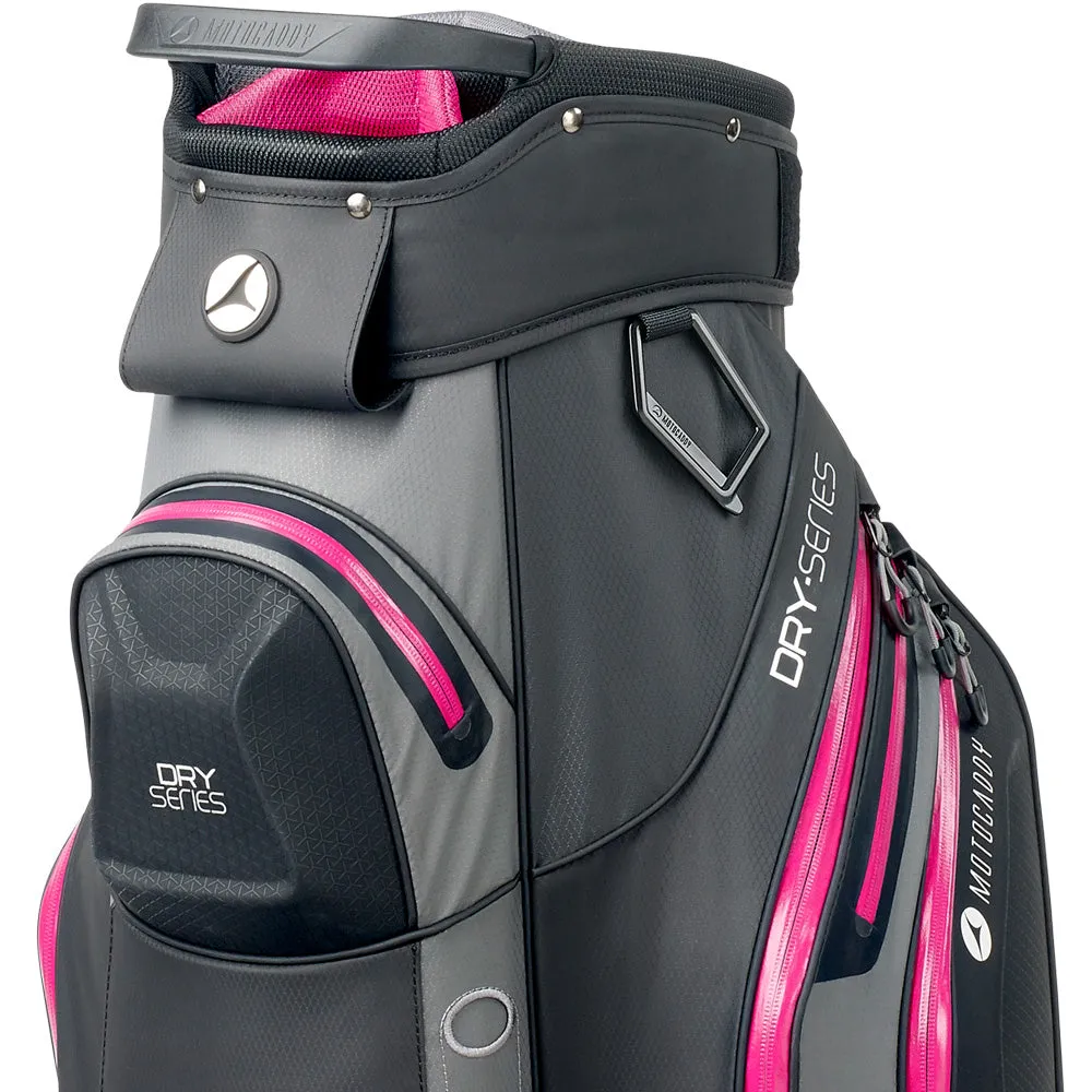 Motocaddy Dry Series Cart Waterproof Bag - Charcoal/Fuchsia, TaylorMade Stealth driver, Personalized golf balls, Golf hybrid club
