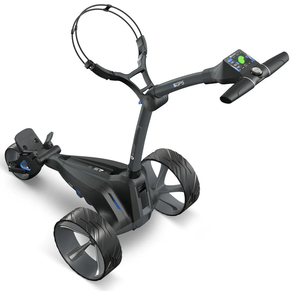 Motocaddy M5 GPS Electric Trolley - Graphite, Leather golf gloves
