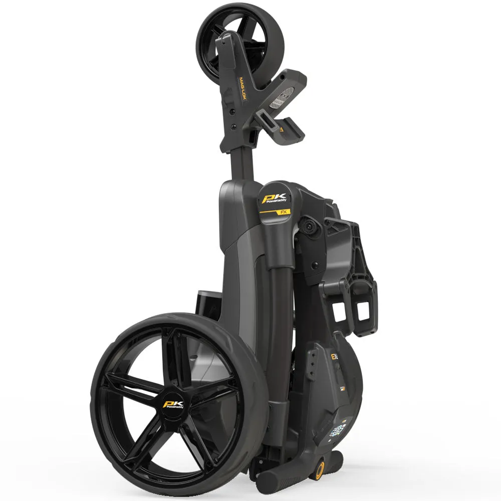 PowaKaddy FX3 Electric Trolley - Black - 2025, Bluetooth golf speaker, Indoor golf putting green