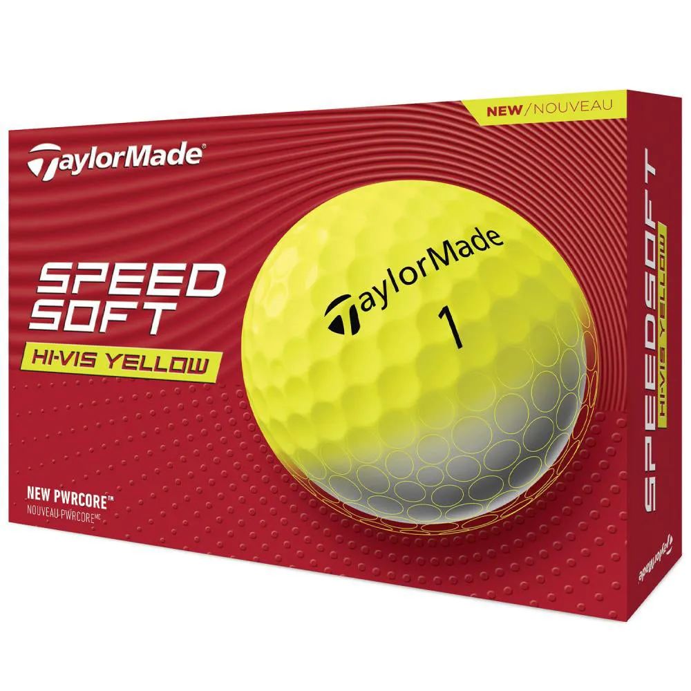TaylorMade Speedsoft Golf Balls - Hi-Vis Yellow - 12 Pack, Personalized golf bag, Golf scorecard holder