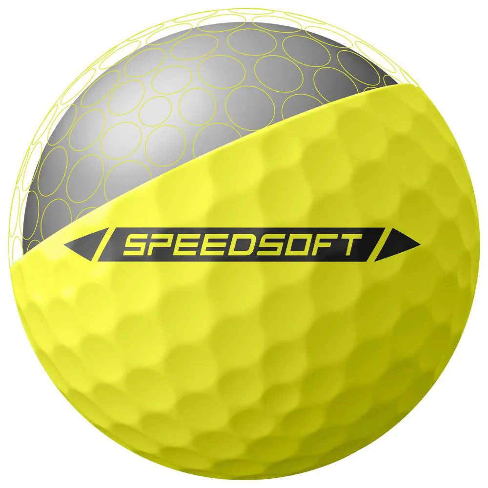 TaylorMade Speedsoft Golf Balls - Hi-Vis Yellow - 12 Pack, Golf balls for distance