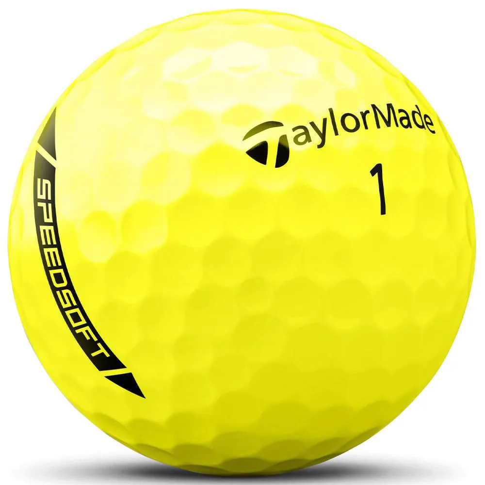TaylorMade Speedsoft Golf Balls - Hi-Vis Yellow - 12 Pack, Portable golf net, Eco-friendly golf tees