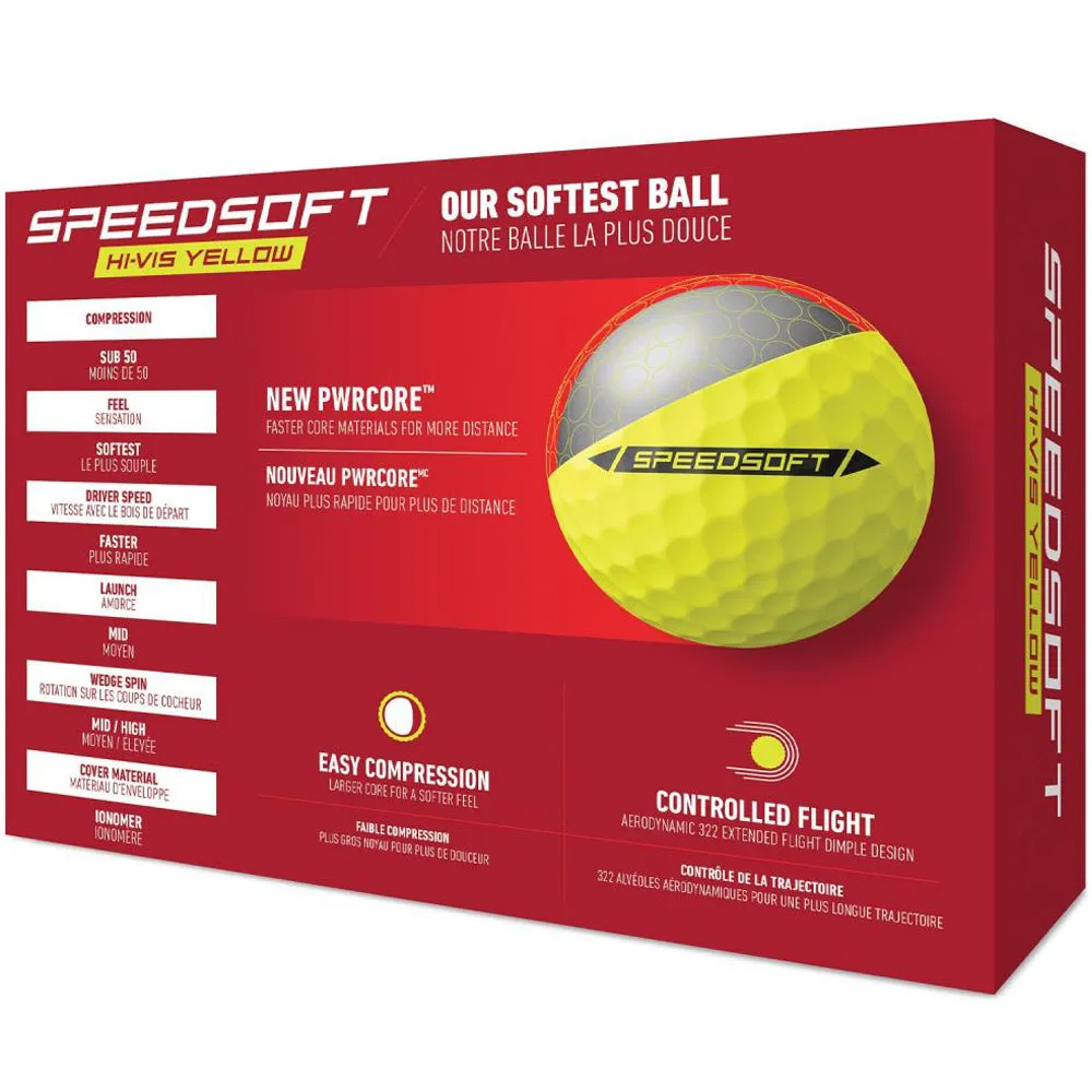 TaylorMade Speedsoft Golf Balls - Hi-Vis Yellow - 12 Pack, Golf tournament gifts