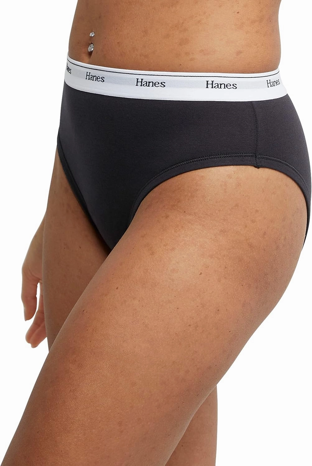 Hanes Women's Originals Hi-Leg Panties, Breathable Stretch Cotton Underwear, Assorted, 6-Pack