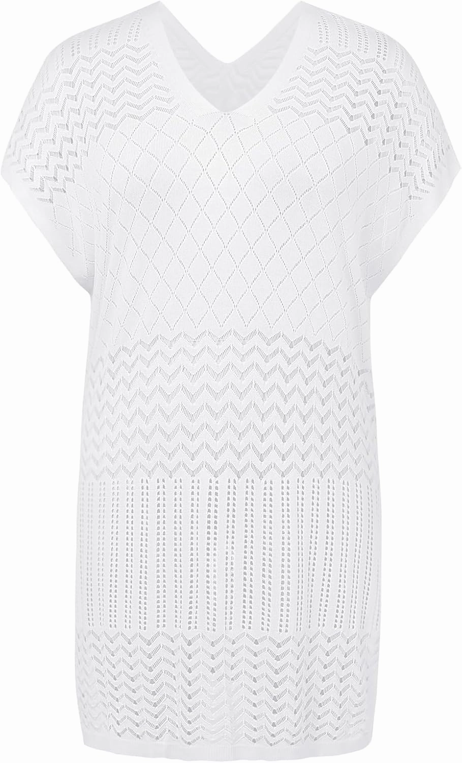 Hanna Nikole Plus Size Swimsuit Cover Up Women Split Hem Crochet Coverups Swimwear Cool Pullover Bathing Suit Cover Up Beach