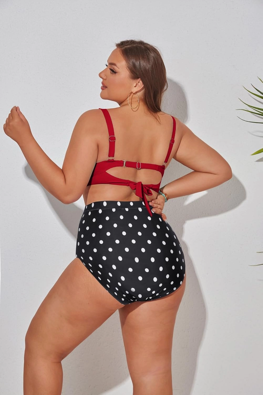 Hanna Nikole Women Plus Size Two Piece Swimsuit Sets Twist Front Bikini Bathing Suit with Drawstring Ruched Bottom