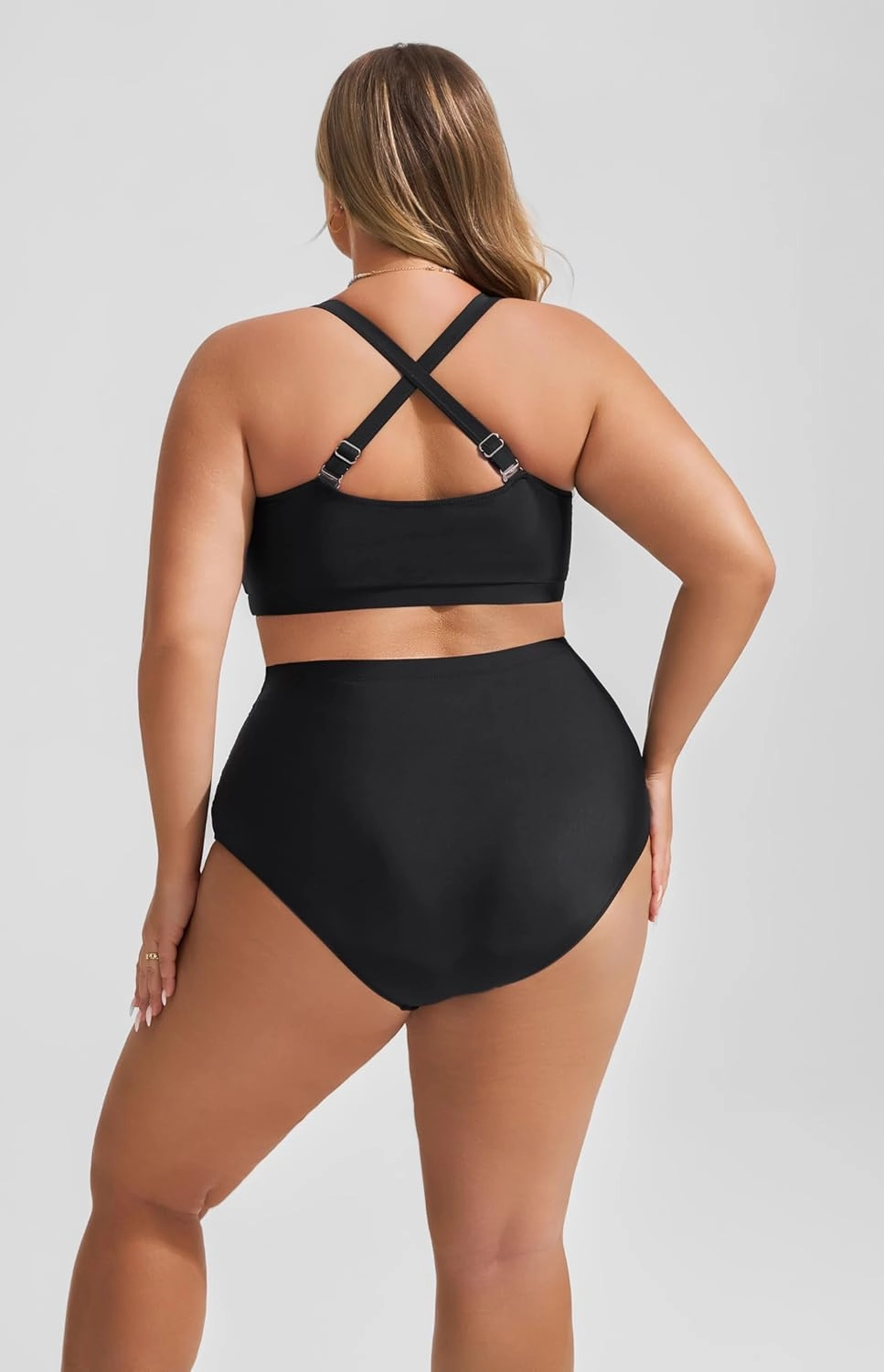 Hanna Nikole Womens High Waisted Bikini Plus Size Swimsuits Two Piece Bathing Suits Tummy Control Swimwear