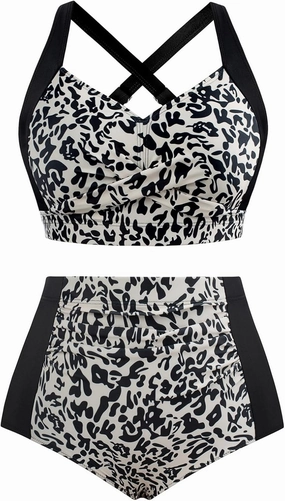 Hanna Nikole Womens High Waisted Bikini Sets Tummy Control Swimsuit Ruched Two Piece Bathing Suit