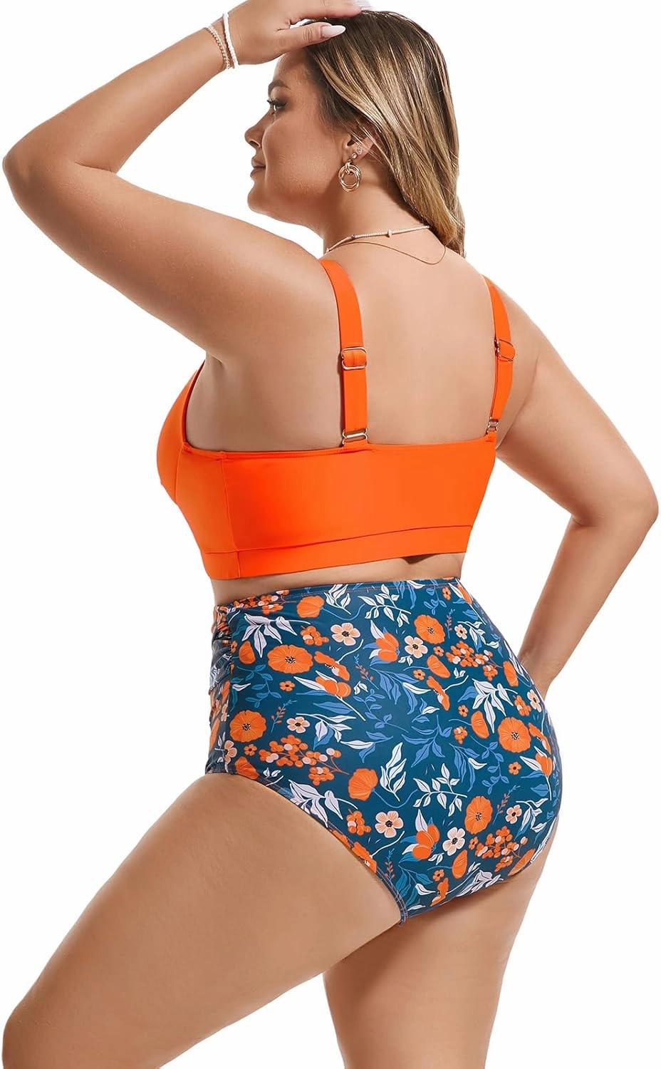 Hanna Nikole Womens Plus Size Bikini Set Two Piece High Waisted Swimsuits Tummy Control Bathing Suit Twist Front Swimwear