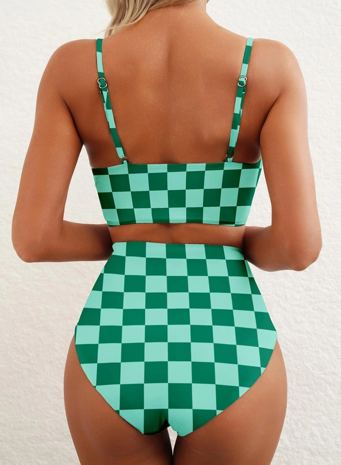 Herseas 2 Piece High Waisted Bikini Set for Women 2025 Spaghetti Straps Swim Top with Reversible Bottom Bathing Suit