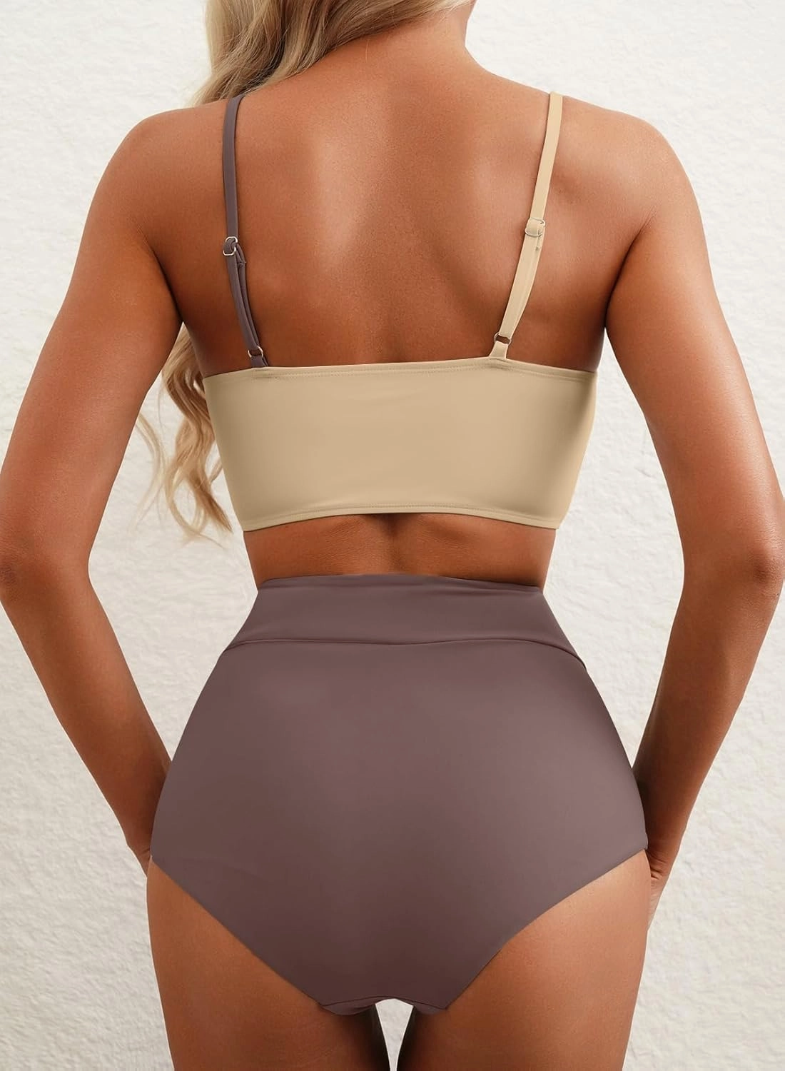 Herseas Women 2 Piece High Waisted Bestselling Bikini Color Block Swimsuit 2025 Summer Beach Bathing Suits