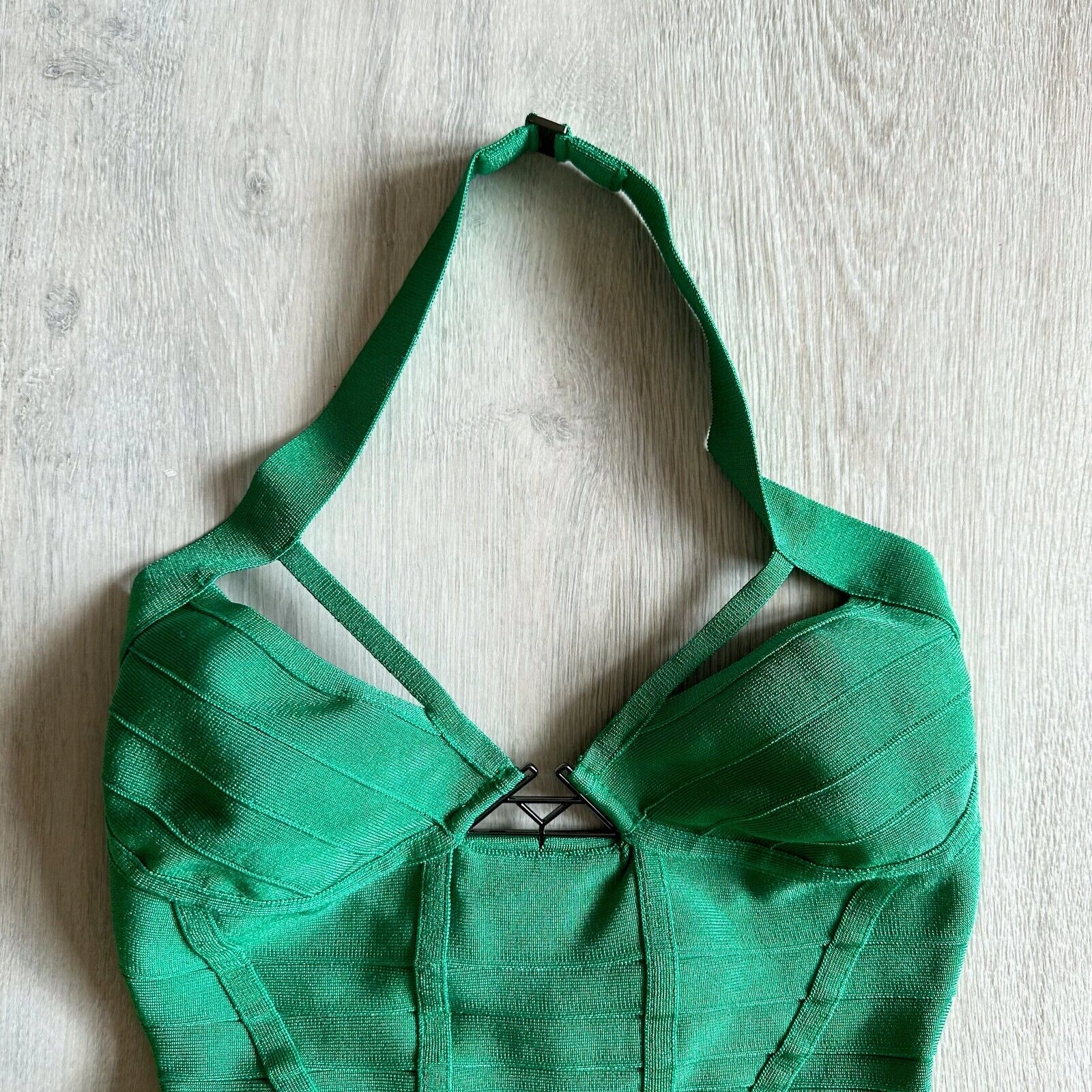 HERVE LEGER Emmalie Green Bandage Halterneck Club Party Swimsuit