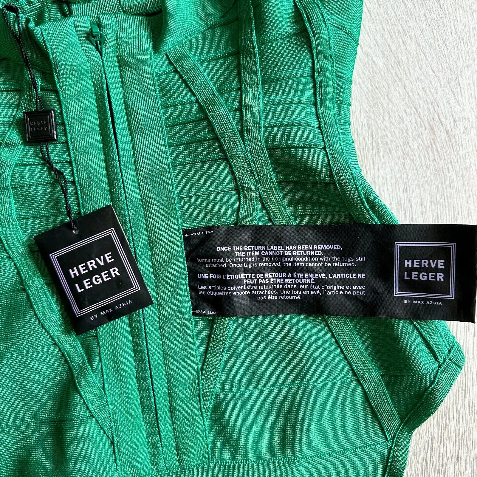 HERVE LEGER Emmalie Green Bandage Halterneck Club Party Swimsuit