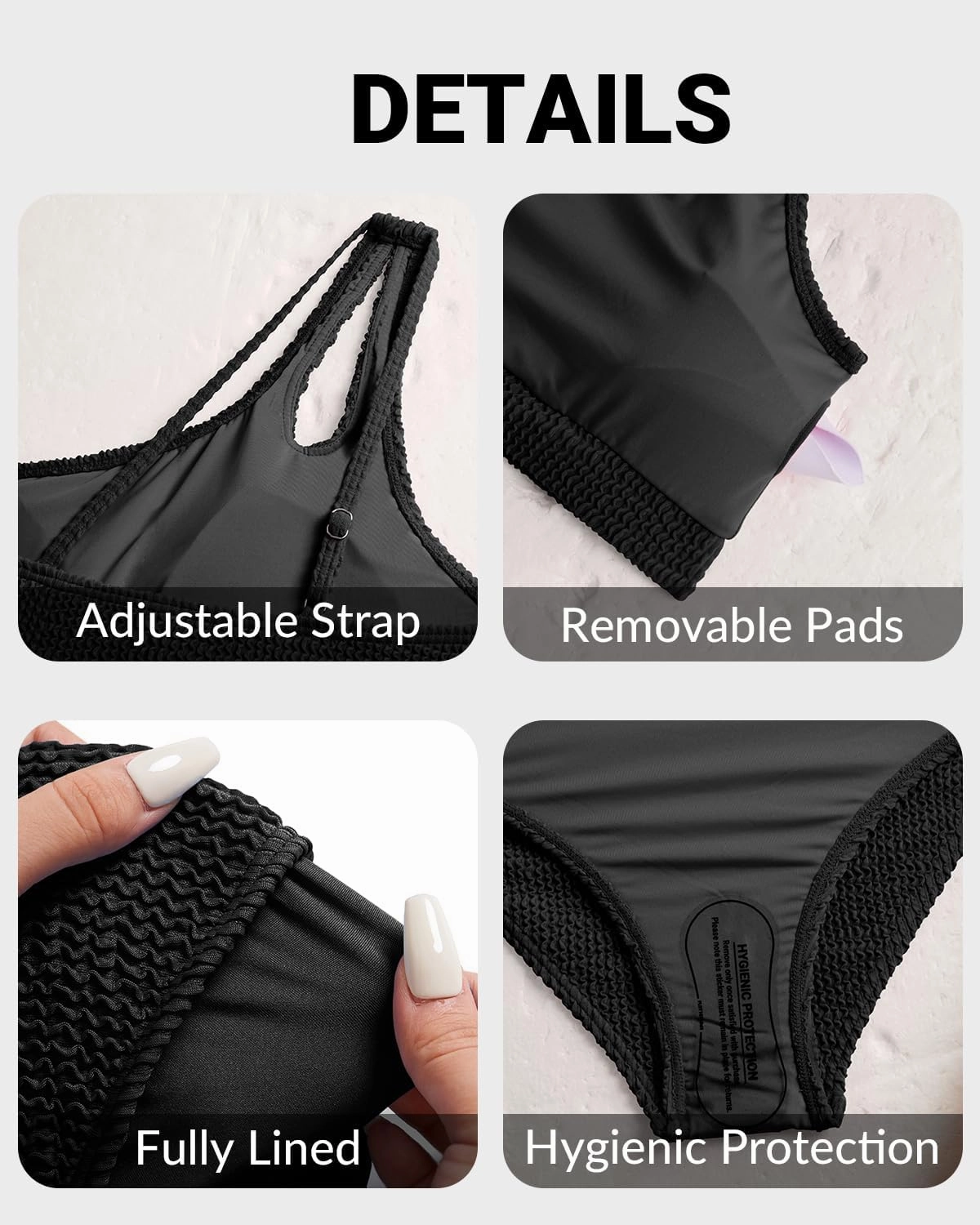 High Waisted Ribbed Bikini Swimsuit - Women Two Piece Bathing Suit One Shoulder Swimwear 2025