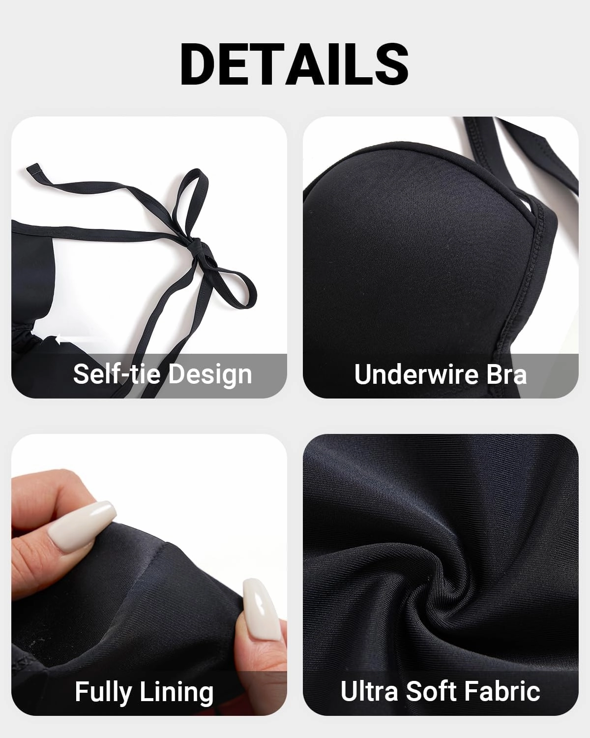 High Waisted Underwire Bikini Sets - Women 2025 Two Piece Swimsuits Halter Bathing Suits with Tummy Control Bottom