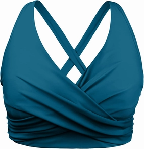 Hilor Women's Underwire Bikini Tops Push Up Criss Cross Swim Top Swimsuit Sexy V Neck Bikini Bathing Suit Top Only