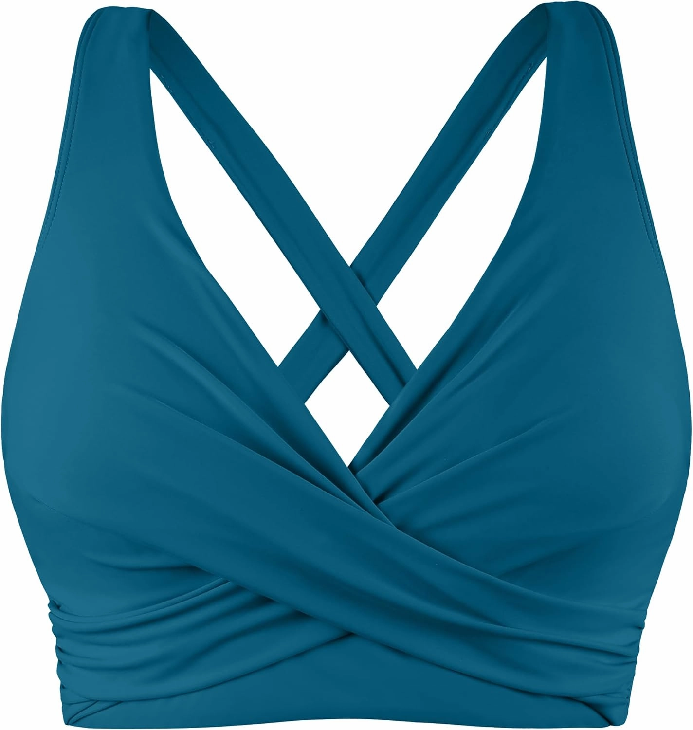 Hilor Women's Underwire Bikini Tops Push Up Criss Cross Swim Top Swimsuit Sexy V Neck Bikini Bathing Suit Top Only