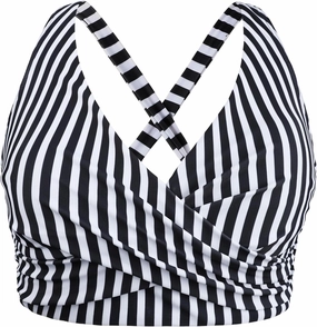 Hilor Women's Underwire Bikini Tops Push Up Criss Cross Swim Top Swimsuit Sexy V Neck Bikini Bathing Suit Top Only