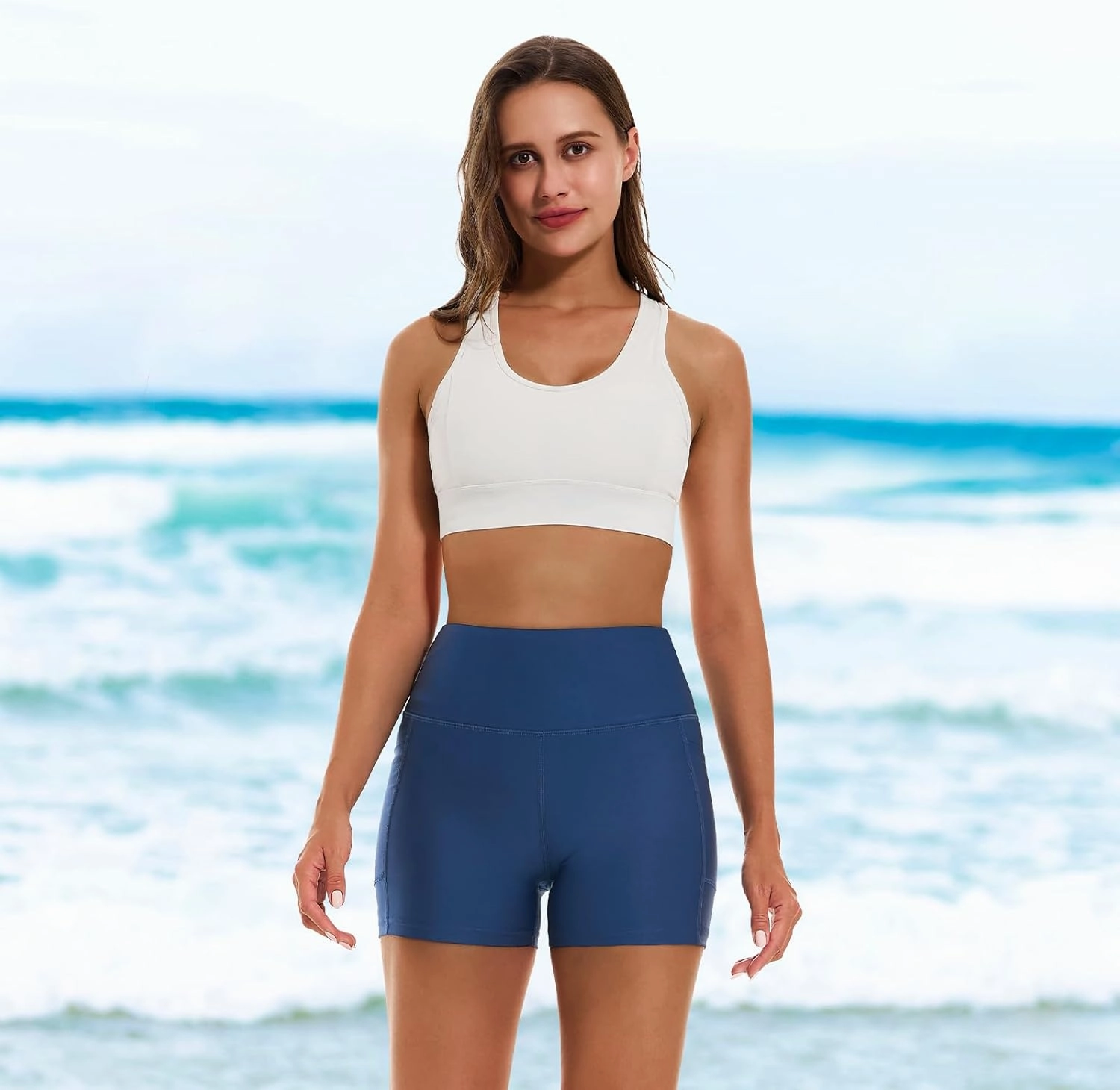 HODOSPORTS Women's 3''/5''/7''/9'' Swim Shorts UPF 50  High Waisted Board Shorts with Pockets Liner Quick Dry Swimsuit Bottom