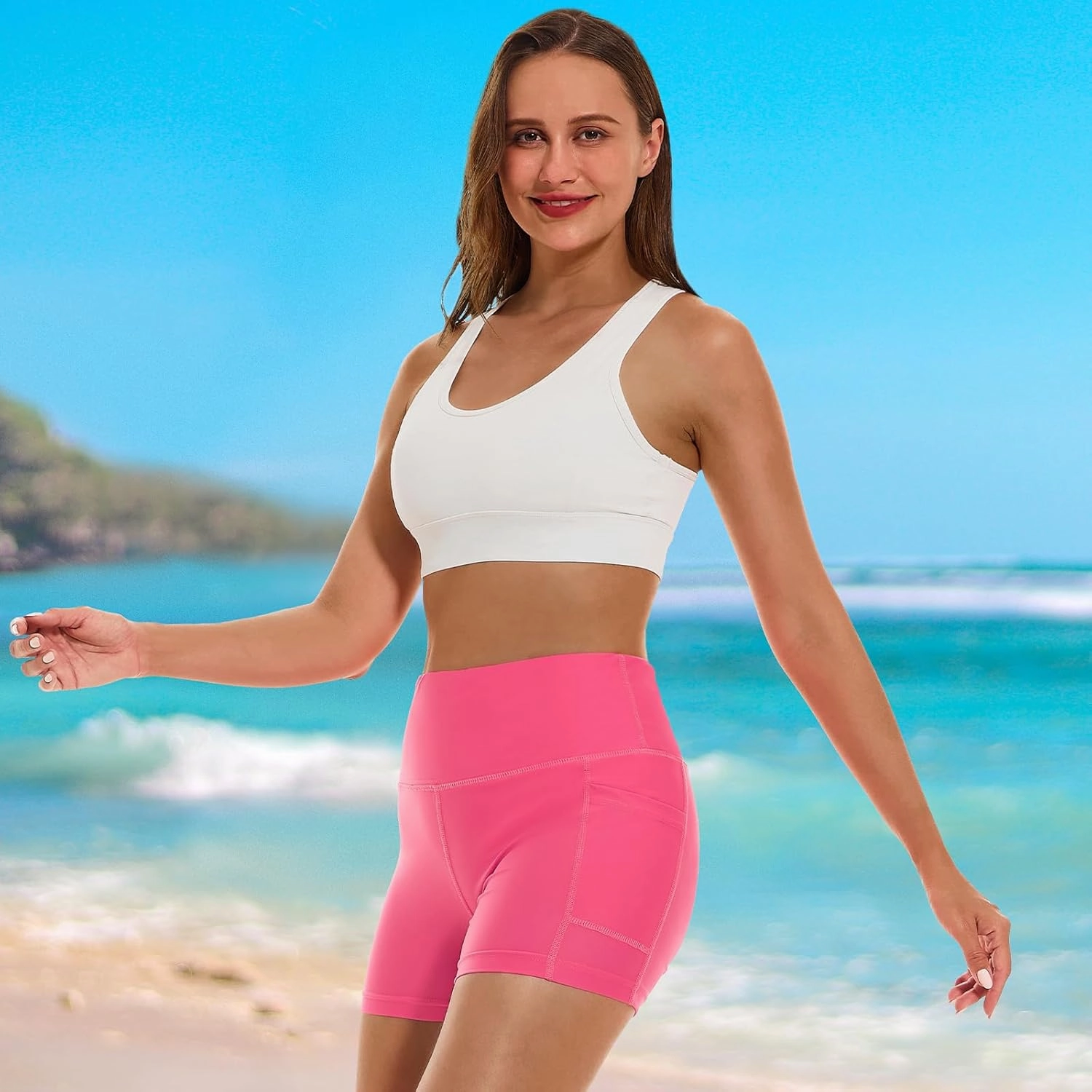 HODOSPORTS Women's 3''/5''/7''/9'' Swim Shorts UPF 50  High Waisted Board Shorts with Pockets Liner Quick Dry Swimsuit Bottom