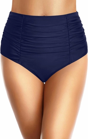 Holipick Bathing Suit Bottoms for Women - High Waisted Bikini Bottoms Ruched Tummy Control Swimsuit Bottom