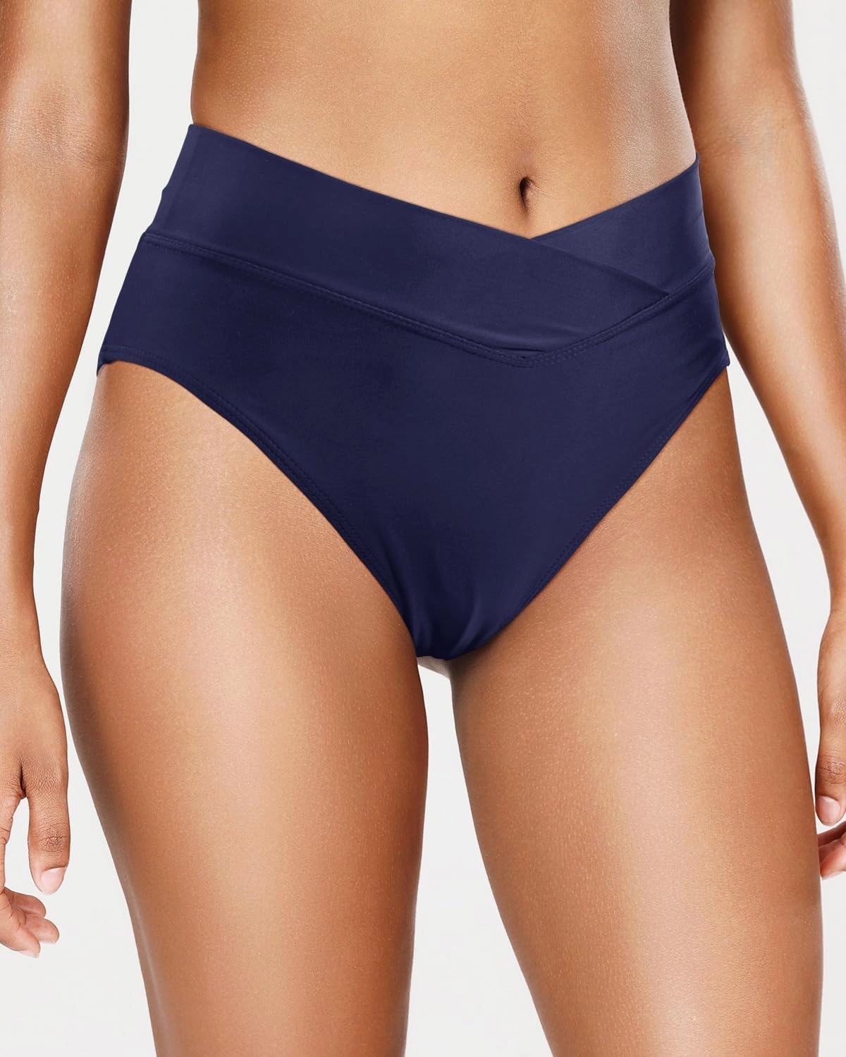 Holipick High Waisted Bikini Bottoms - V Cut Bathing Suit Bottom Moderate Coverage Swim Bottom