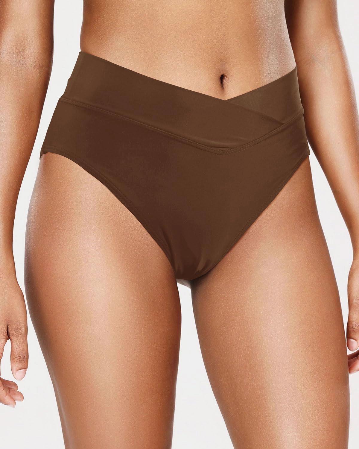 Holipick High Waisted Bikini Bottoms - V Cut Bathing Suit Bottom Moderate Coverage Swim Bottom