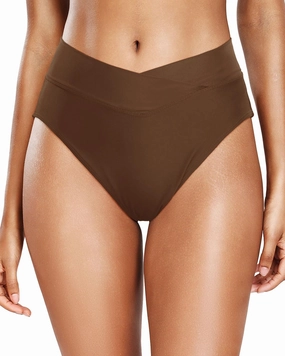 Holipick High Waisted Bikini Bottoms - V Cut Bathing Suit Bottom Moderate Coverage Swim Bottom