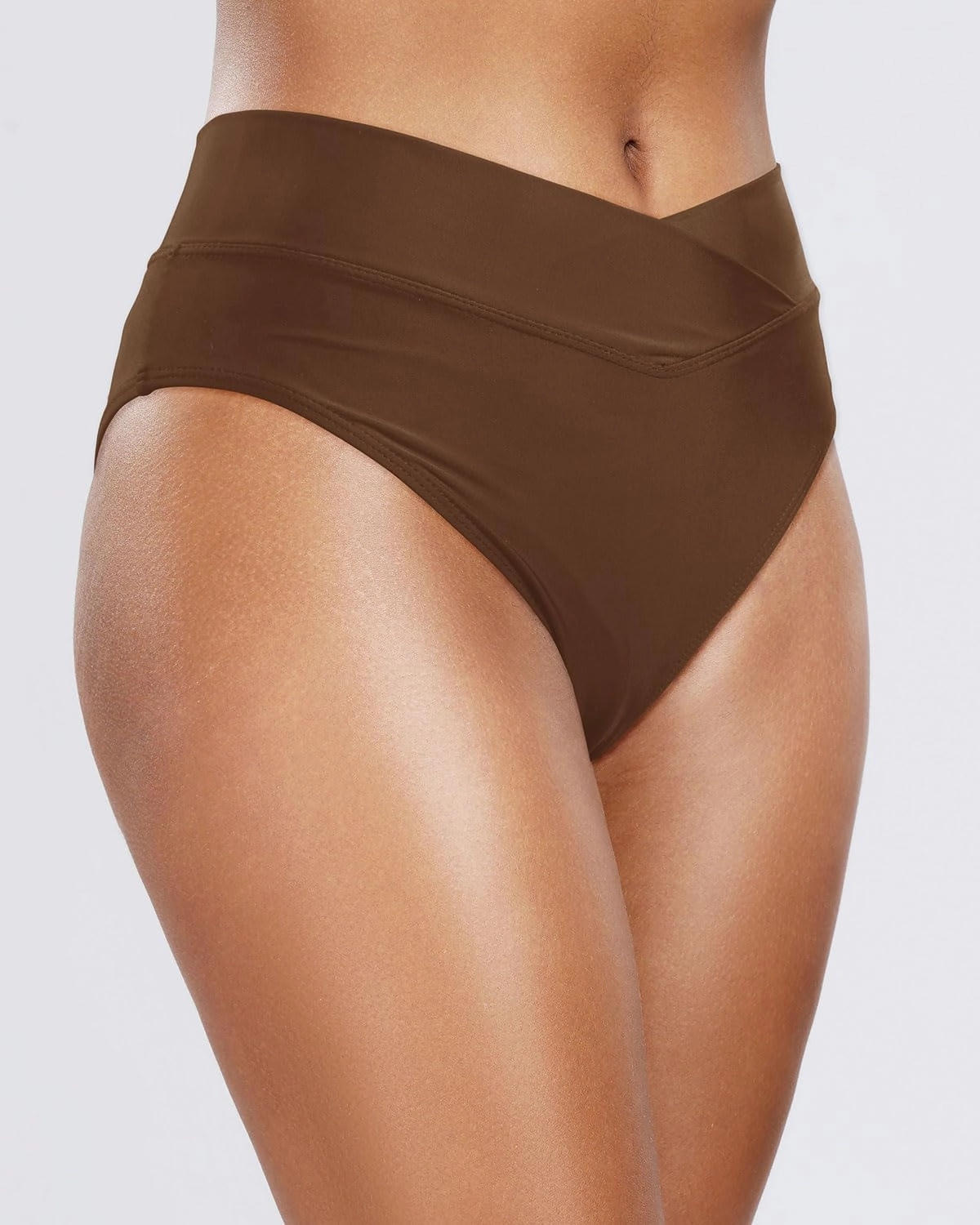 Holipick High Waisted Bikini Bottoms - V Cut Bathing Suit Bottom Moderate Coverage Swim Bottom