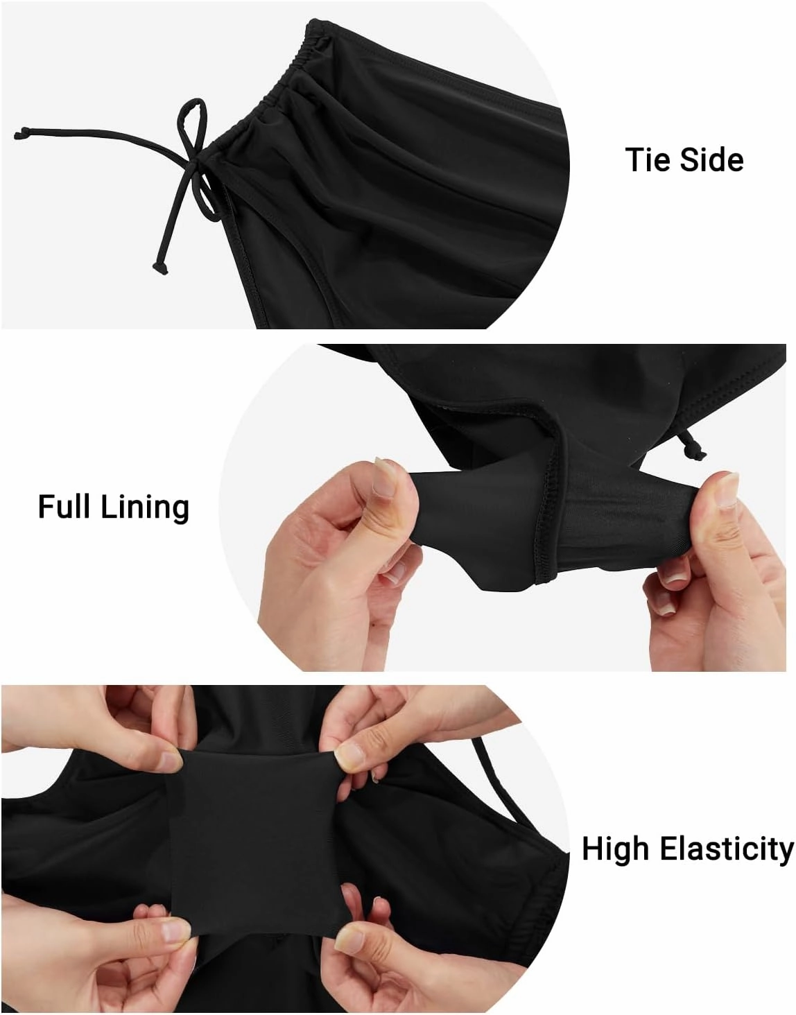 Holipick Swimsuit Bottoms for Women - High Waisted Bikini Bottoms Tie Side Tummy Control Bathing Suit Bottom