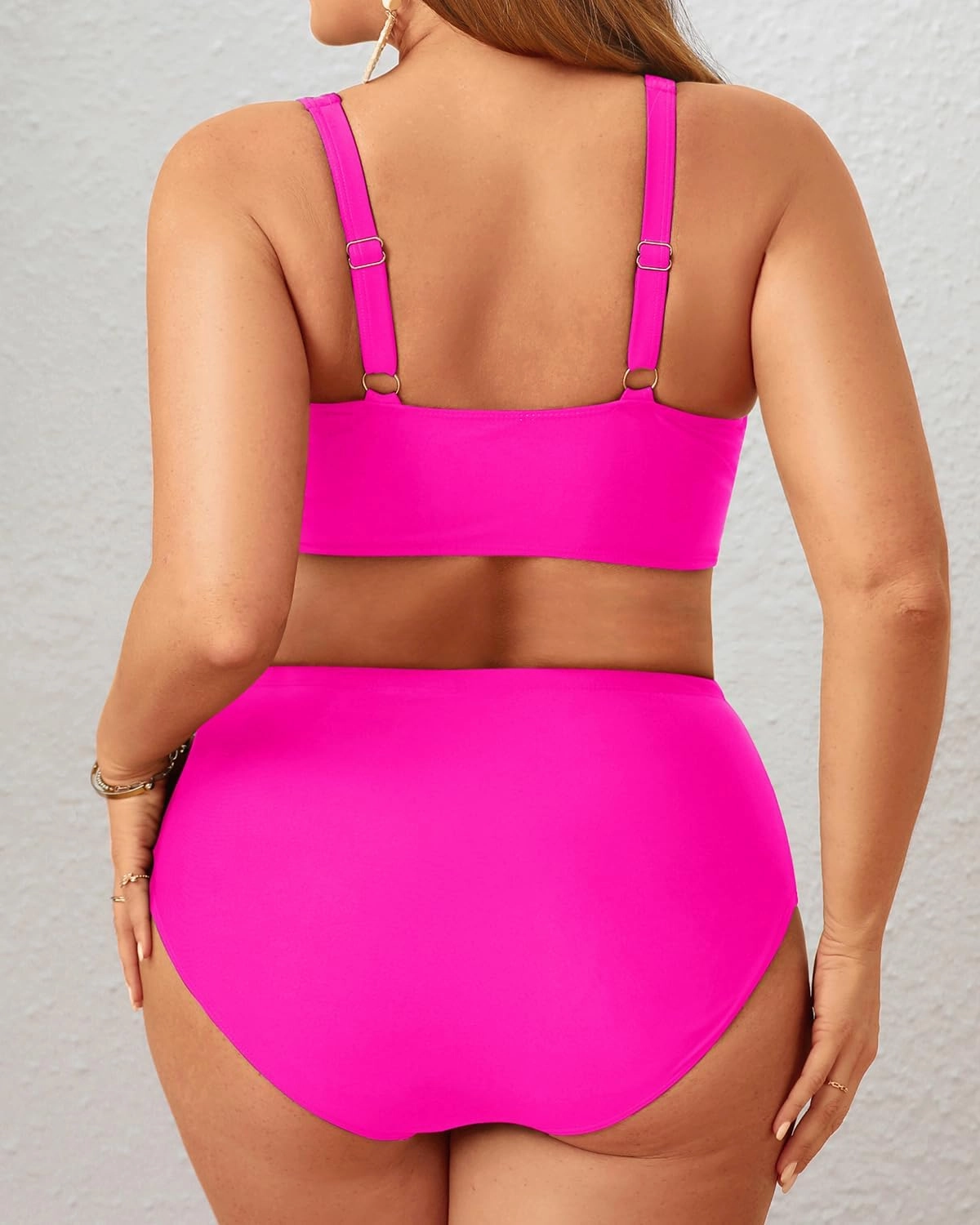 Holipick Two Piece Plus Size Swimsuits for Women High Waisted Bikini Tummy Control Bathing Suits Twist Front Swimwear