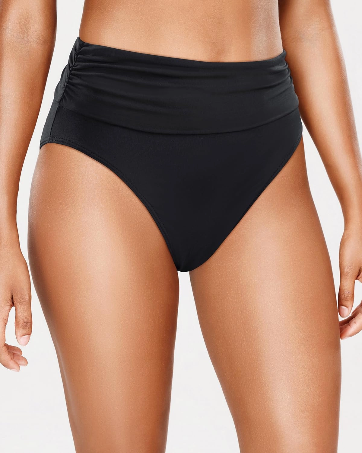 Holipick Women High Waisted Bikini Bottoms Tummy Control Swimsuit Bottoms Ruched Bathing Suit Swim Bottom High Cut