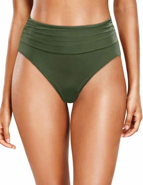 Holipick Women High Waisted Bikini Bottoms Tummy Control Swimsuit Bottoms Ruched Bathing Suit Swim Bottom High Cut
