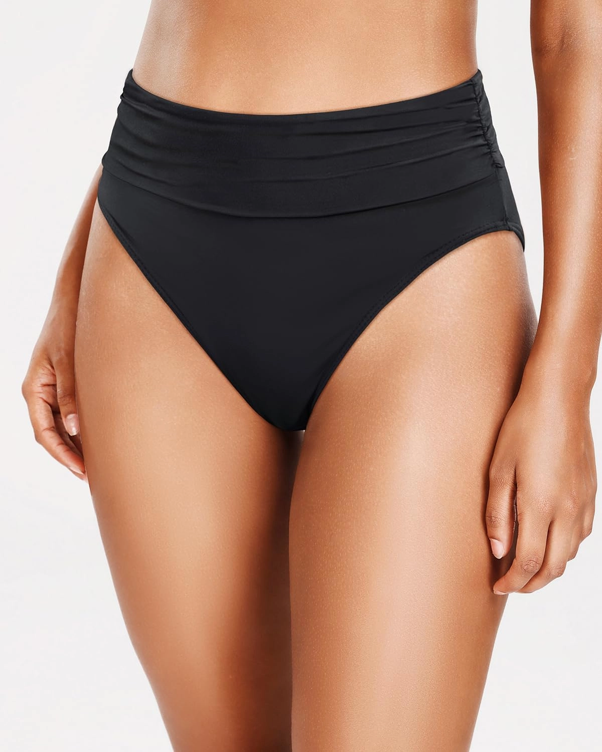 Holipick Women High Waisted Bikini Bottoms Tummy Control Swimsuit Bottoms Ruched Bathing Suit Swim Bottom High Cut