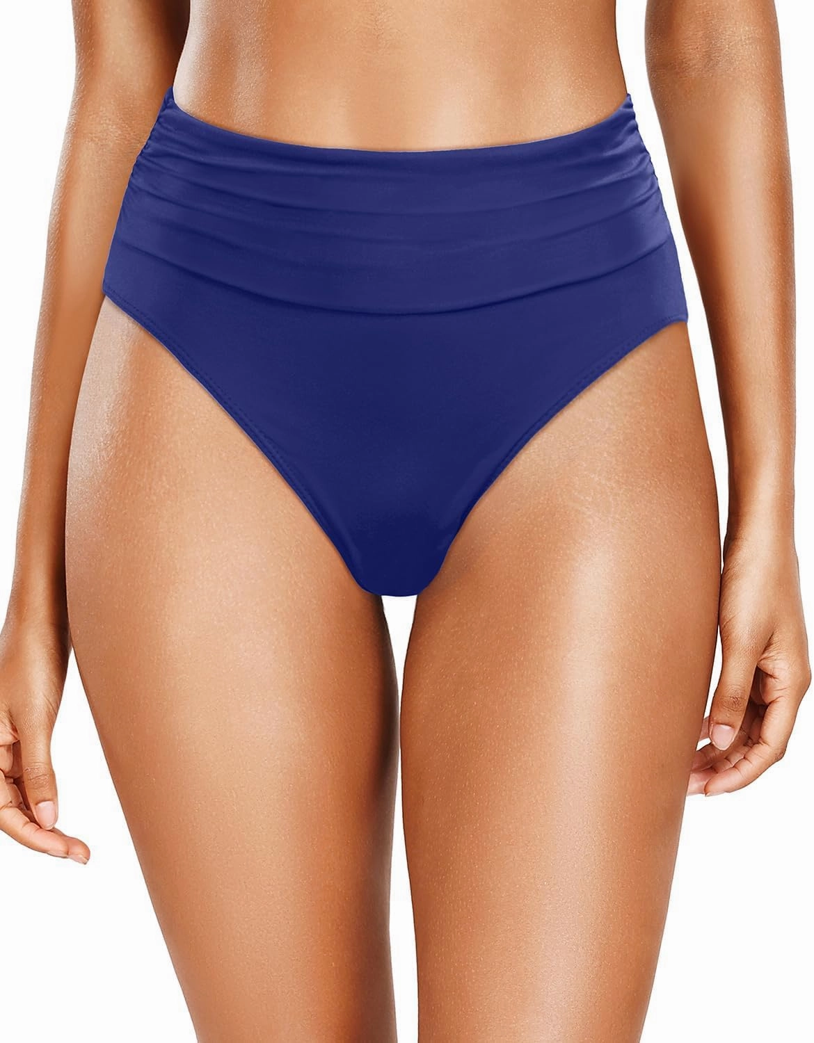 Holipick Women High Waisted Bikini Bottoms Tummy Control Swimsuit Bottoms Ruched Bathing Suit Swim Bottom High Cut