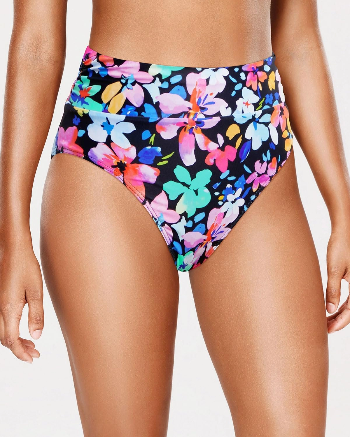 Holipick Women High Waisted Bikini Bottoms Tummy Control Swimsuit Bottoms Ruched Bathing Suit Swim Bottom High Cut