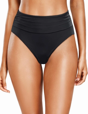 Holipick Women High Waisted Bikini Bottoms Tummy Control Swimsuit Bottoms Ruched Bathing Suit Swim Bottom High Cut