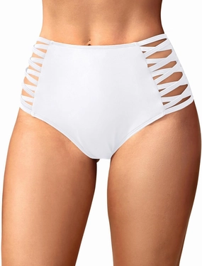 Holipick Women High Waisted Bikini Bottoms Tummy Control Swimsuit Bottoms Strappy Swim Bottom